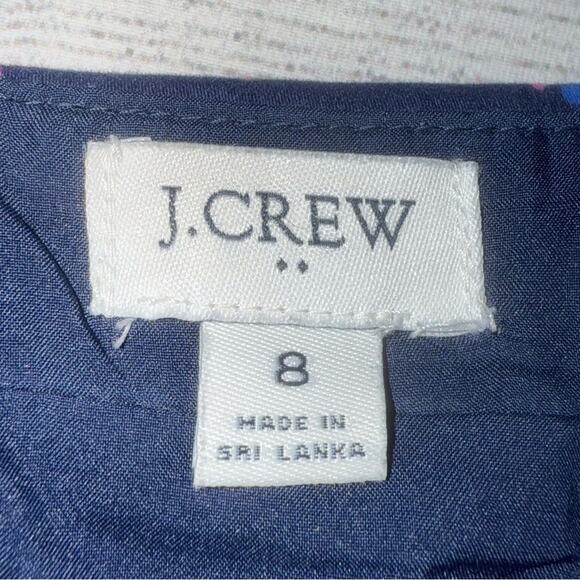 J. Crew Navy Floral Printed Pencil Skirt with Stretch  Size 8 - Picture 5 of 8